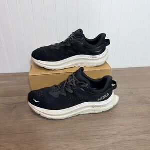 Hoka Black and White Athletic Shoes